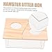 POPETPOP Hamster Sand Bath Basin with Lid Splashing Transparent Shower Container for Hamsters Guinea Pigs and Pets Multi Functional Bath Feeder