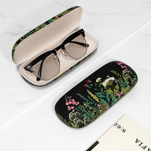 Image of Eyeglasses Case, Portable Hard Shell Protective Case for Glasses, Eyeglass Holder Box for Women with Cleaning Cloth