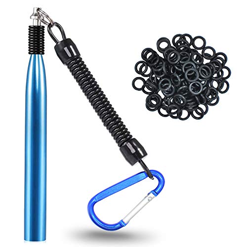 Yampahpa Wacky Rig Tools 100PCS Worms O-Rings Wacky Ring Tool for Wacky Worms Senko Worms Fishing Aluminum Metal
