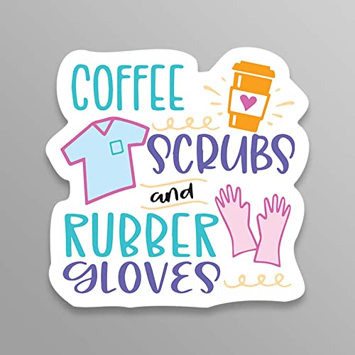 More Shiz Coffee Scrubs Rubber Gloves Vinyl Decal Sticker - Car Truck Van Suv Window Wall Cup Laptop - One 5.5 Inch Decal - Mks1876 #TOP7