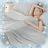 VIPBED Cooling Blanket for Hot Sleepers, Q-Max  0.5 Cold Blanket for Couch Bed Sofa, Lightweight Breathable Throw for All Seasons, Absorbs Heat to Keep Cool - Grey, 50' x 70'