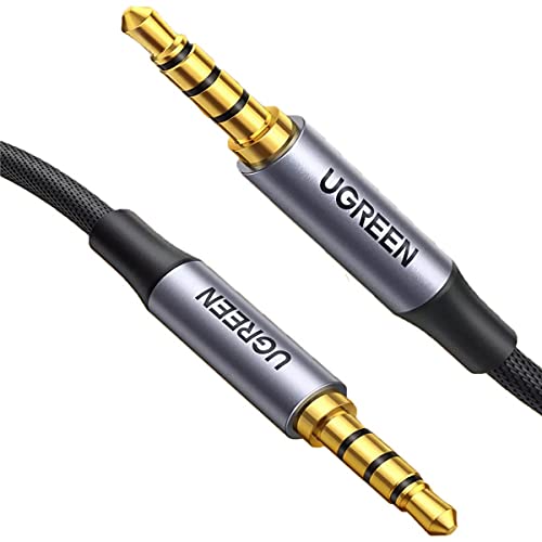 Image of Ugreen 3.5mm Hi-Fi Male to Male TRRS Aux Audio and Microphone Cable 1.5 Meter Black