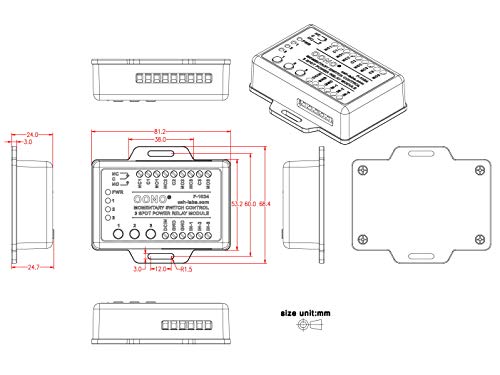3 Channels Momentary Switch Control SPDT 10Amp Power Relay Module (DC 12V)