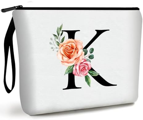 Personalised Makeup Bag Gifts for Women A-Z Make up Bag Gifts for Birthday Christmas Best Friend Her Women Mum Wedding Gifts for Bride Bridesmaid Cosmetic Bag Makeup Holder(A)