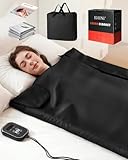EHINI Infrared Sauna Blanket - Portable Far Infrared Sauna for Home Relaxation - PU Sauna Blanket - Infrared Blanket Sauna with 77–176 °F Temp Range（Pure Black）