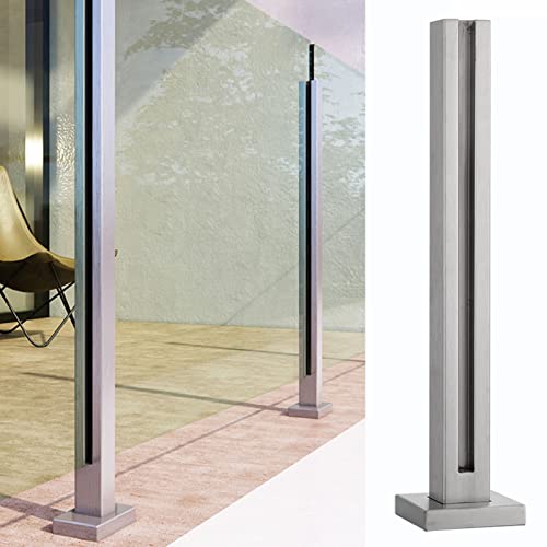 Poste de barandilla de vidrio con base resistente para terraza y balcón exterior 2