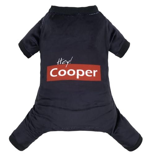 CuteBone Soft & Stretchy Dog Pajamas Hey Cooper - Cozy Pet Jammies Breathable Jumpsuit for Small Dogs - All-Season Comfy Outfit Easy-On Pullover Design - Keeps Pets Warm & Comfortable P337S
