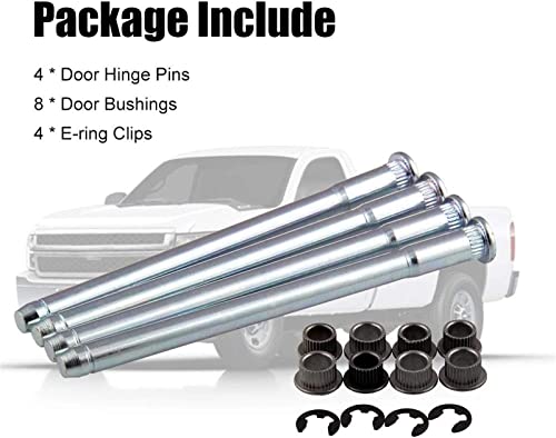 Rulline Door Hinge Pin And Bushing Repair Kits (4 Pins 2 Door) Compatible With Chevy Gmc Fullsize Truck Suv 1988-2002 #TOP6