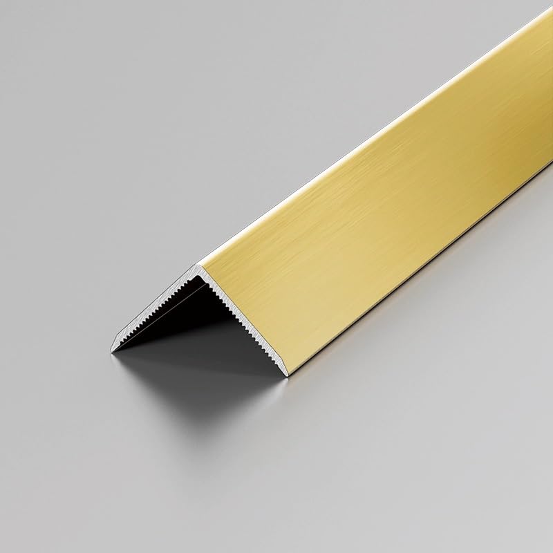L-Shape Corner Strip, Aluminium Threshold Strips, Floor Transition Strips, Corner Guards, Flooring Edge Trim Joining - 100cm(3pcs)(Brushed Gold,3 * 3cm) โ image 1