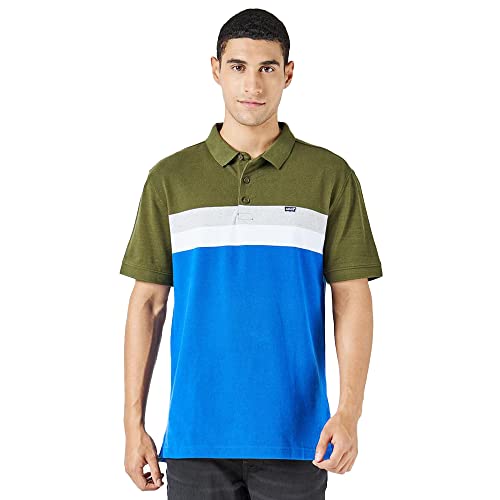 Image of Levi's Men's Cotton Regular Fit Colorblock Polo T-Shirt