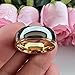 TUTISS 8mm Gold Tungsten Rings for Men Women Couple Fashion Jewelry Engagement Wedding Bands Domed Stepped Edges Polished Shiny Comfort Fit Size 7.5