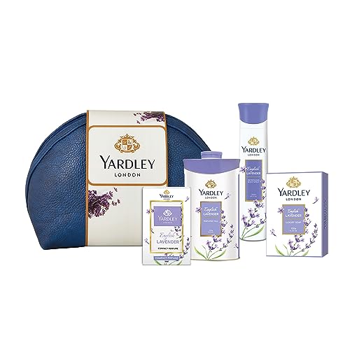 Yardley London English Lavender Range Gift Kit with Free Pouch, 5...