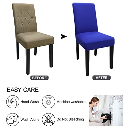 Keyroal Dining Room Chair Covers Set Of 6, Stretch Solid Color Parsons Chair Slipcovers Spandex Removable Washable Kitchen Chair Protector Cover For Dining Room, Hotel, Ceremony(Lake Blue) #TOP7