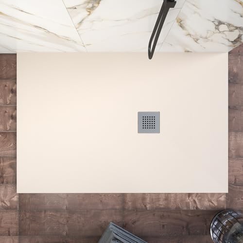 Piatto Doccia 80X120 Cm Marmoresina Avorio Effetto Pietra Ultraslim Antiscivolo - 3