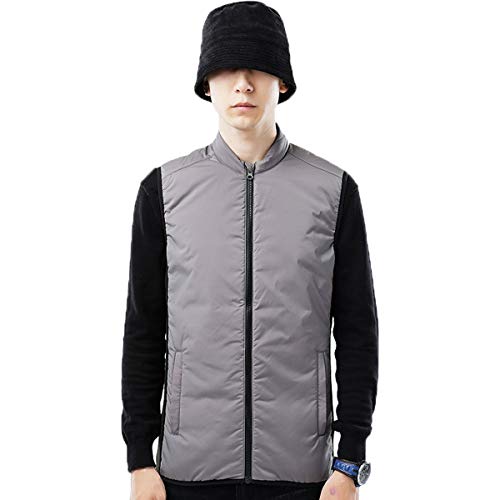 USHARESPORTS Vest for Men Outerwear Vests Winter Puffer Quilted Gilet Sleeveless Outwear for Golf and Sports (grey-XXL)
