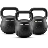 Squatz Kettlebell Set 6,8 kg 9 kg 11 kg Soft, Pesi Palestra e Pesi per Allenamento a Casa, Base Antiurto, Maniglia Larga Antiscivolo, Design Salva Pavimento per Palestra in Casa, Corpo Completo