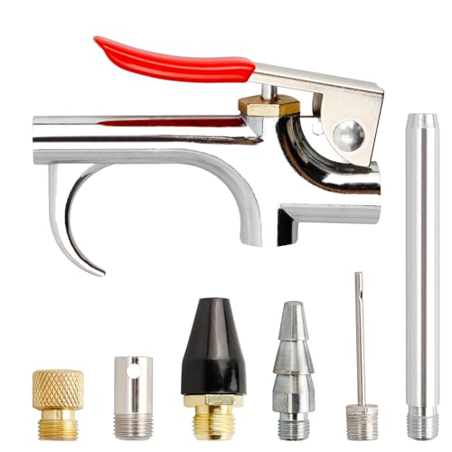Gasea 7pcs Air Nozzle Blow Gun Sets - Air Nozzle Kit with 3 Air Flow Extension and 2 Air Nozzles, Air Compressor Accessories for Cleaning, Dusting, and Inflation