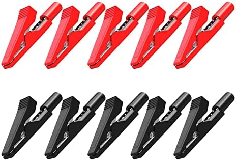 DbHFgjMN P2009 Insulated Alligator Clips Electrical 10PCS Crocodile Clamps for 2mm Test Probes, 2mm Banana Plugs Pleasantly (Color : P2009-10PCS-2C)