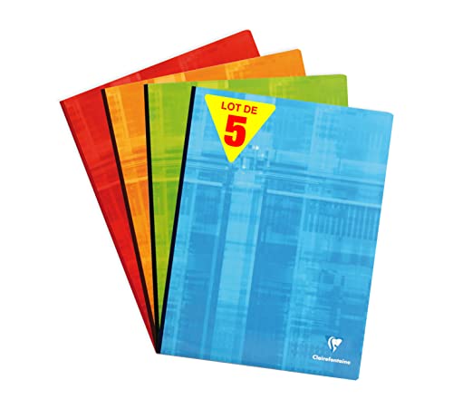 Lot cahiers Clairefontaine 24x32 grands carreaux 192 pages papier blanc 90g
