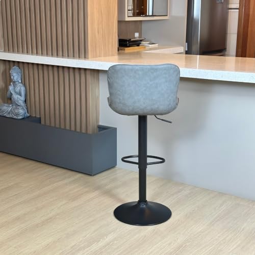 Kit 02 Banquetas Cozinha Americana Bar Balcão Giratória Alta Couro Sintetico Escosto Costura Diamant