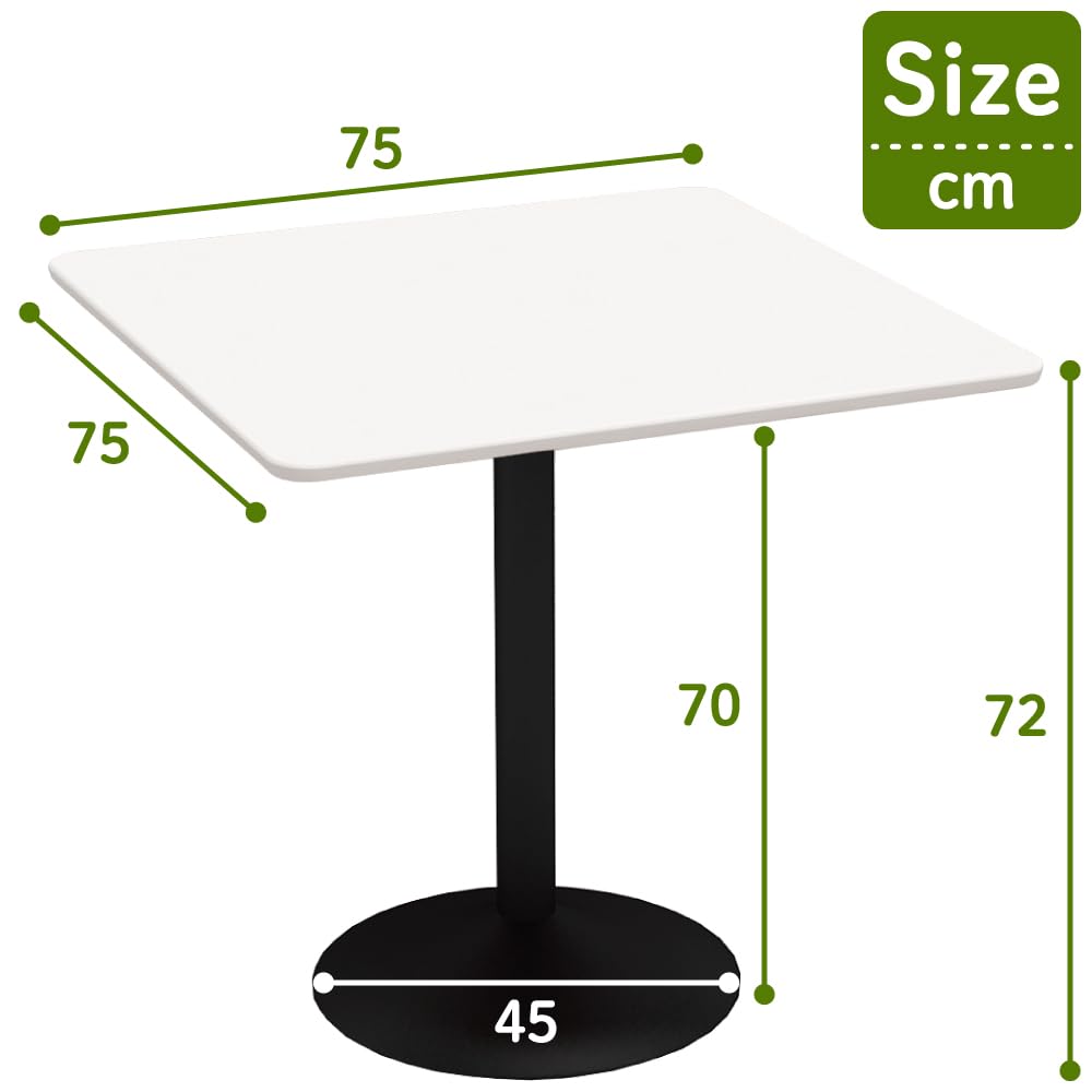 Amazon｜家具のAKIRA カフェテーブル 食卓テーブル 四角 ホワイト 幅