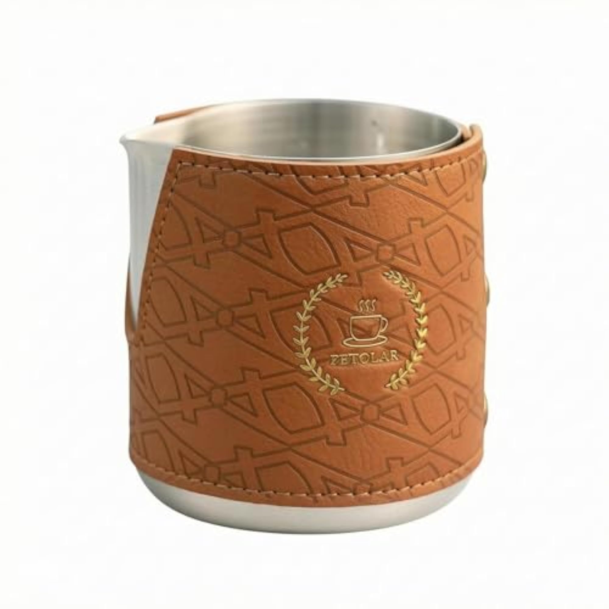 Embossed Pattern Coffee Pot with Sleeve, Stainless Steel