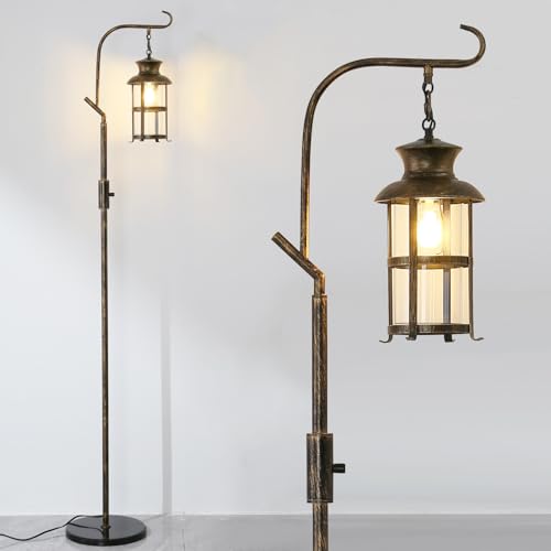 Asmymhd Vintage Dimmable Floor Lamp,Classical Lanterns Standing Lamp, Rustic Farmhouse