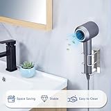 YYBO Hair Straightener Holder Wall Mount Holder for Curling Irons Styler Accessories Storage, Hairdryer Holder Wall Mounted, Adhesive Hair Dryer and Straightener Holder Stand (Silver) - Image 8