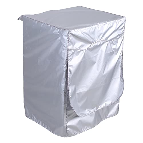 Silver Washing Machine Cover Sunscreen Cover Front Load Washer Dryer Coat