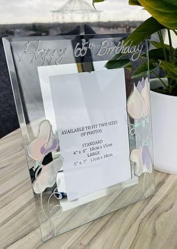65th Birthday Gift Photo Frame (Port) Large 5" x 7" Sweet Pea