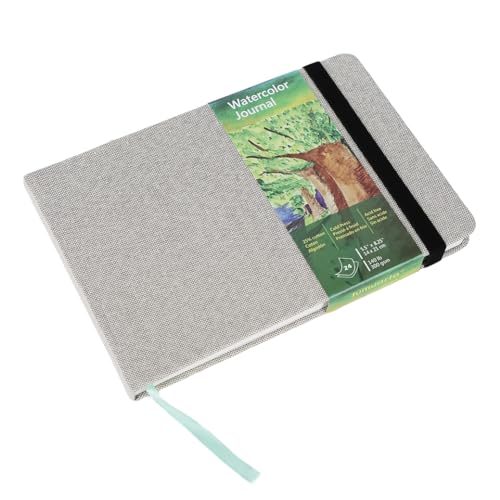 Image of Watercolor Journal, 140 LB, 300 GSM, Cold Press, Cotton Paper, Acid Free | 8.25x5.5 inch, 24 Sheets, 48 Pages, tumuarta Watercolor Paper Sketchbooks For Use As Travel Notebook and Mixed Media Pad