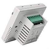 HomeVortex LCD Digitaler Thermostat, nicht programmierbar, mit blauer Hintergrundbeleuchtung, für Lüfterspule AC Heizung Kühlung 0-45 C AC 220 V weiß, 86 x 86 mm