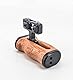 Mini Seitengriff aus Holz, Wooden Mini Side Handle Seitengriff mit 1/4-20 & 3/8, mit integriertem Schraubenschlüssel zur Kaltschuhmontage, nach Oben und unten verstellbar, 360°-Rotation