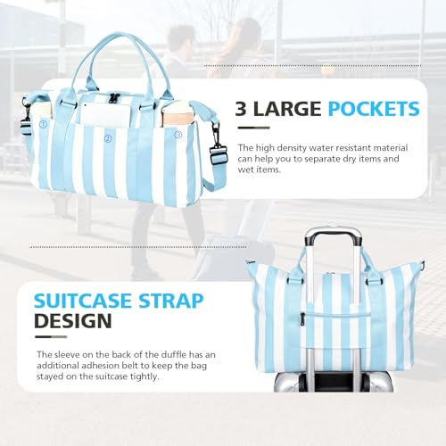 Image of TOPBAG Travel Duffle Bag, Waterproof Weekender Carry On Tote Bags for Women, Sport Gym Bag for Men, Hospital Bag for Labor and Delivery, Overnight Luggage Bag with Trolley Sleeve