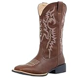 WrangWalker Womens Cowgirl Boots Square Toe – Wide...