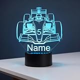 Optechvisual Personalisierte Rennwagen Lampe mit Name - LED Nachtlicht