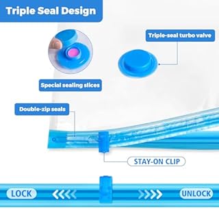 6 sacchetti sottovuoto per indumenti,sacchetti sottovuoto riutilizzabili per biancheria da letto,vestiti,piumoni,materassi,tende e viaggi(70 * 50cm)