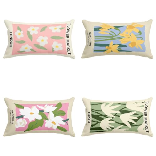 Housse coussin salon rectangulaire 50x75 taie oreiller soie motif fleurs - 2