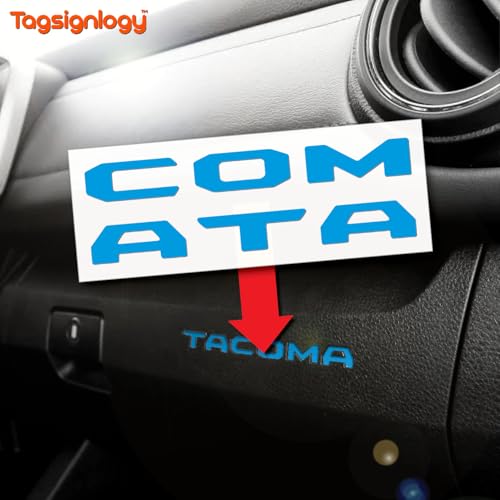 Image of (2 Sets) Prime Series UV Weatherproof Vinyl Decals for Glove Box Dashboard Letter Inserts Compatible fits Tacoma 2016-2023 (Gloss Blue)