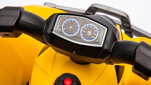 Kinder Elektro Quad mit Akku, Elektroauto für Kinder 18 bis 36 Monate, Geländeräder, elektrischer Antrieb, konturierter Sitz (Gelb) – Bild 7