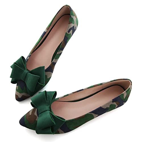 Image of TN TANGNEST Women Fashion Bowknot Flats Comfort Pointed Toe Dress Shoes