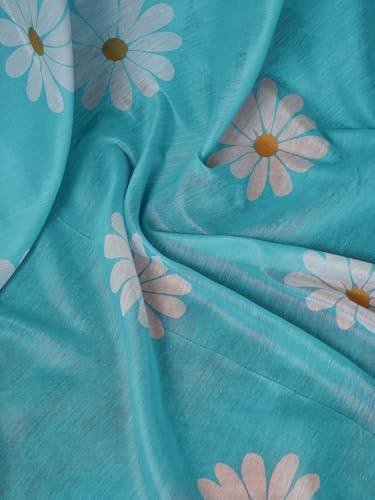 Image of Satrani Women's Chanderi Cotton Printed Ready To Wear One Minute Pre Pleated Readymade Saree with Unstitched Blouse Piece
