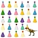 DRANSMIC 24 Pack Mini Party Hats for Stuffed Animals Figures, Tiny Cute Hats with Pom Poms for Small Toys Cake Toppers for Birthday Animal Pet Party Decoration
