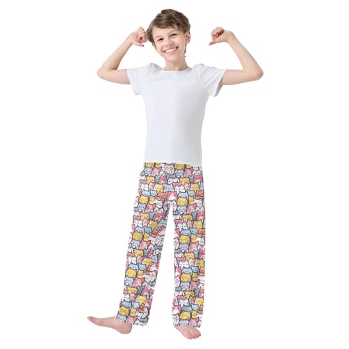 ALAZA Cat Kitten Animal Colored Pajama Lounge Pants Long Sleep Pajama Bottoms with Pockets2