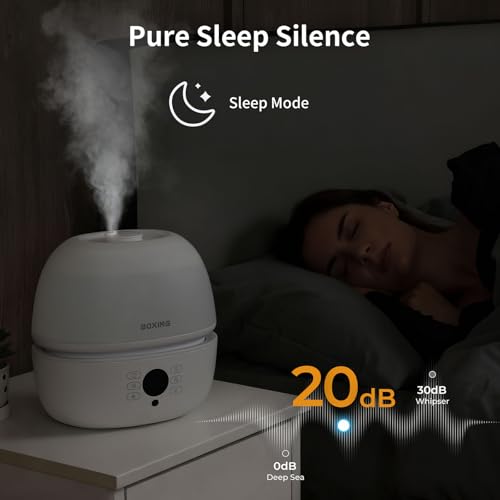 BOXING Top Fill Humidifiers for Bedroom Baby with Humidistat, 20dB Quiet Air Humidifier for Large Room & Indoor Plants with Remote, Cool Mist Diffuser for Home, 7 Color Light, Essential Oil Tray,Timer by Boxing - Image 6