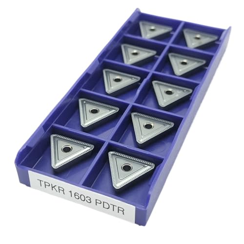 Indexable Carbide Lathe Tool 10PCS TPKR1603 PDTR TPKN1603 Hard Alloy External Turning Tool Blade Machining Stainless Steel(TPKR1603 PDTR)