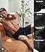 DAVID ARCHY Men's Boxer Briefs with Fly, Dual Pouch Modal Underwear, Support Pouch Design 4 Pack(L, Black)