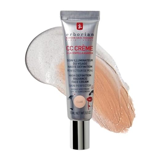 Erborian Color Correcting CC Cream with Centella Asiatica, Fair (Clair) - Light Multi-Purpose Facial Concealer with Illuminating Finish Soothes & Hydrates - SPF Korean Skincare Skin Perfector - 0.5 Oz