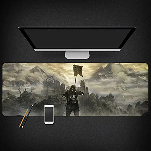 Tapis de souris gamer XXL Castle Warrior antidérapant pour le bureau