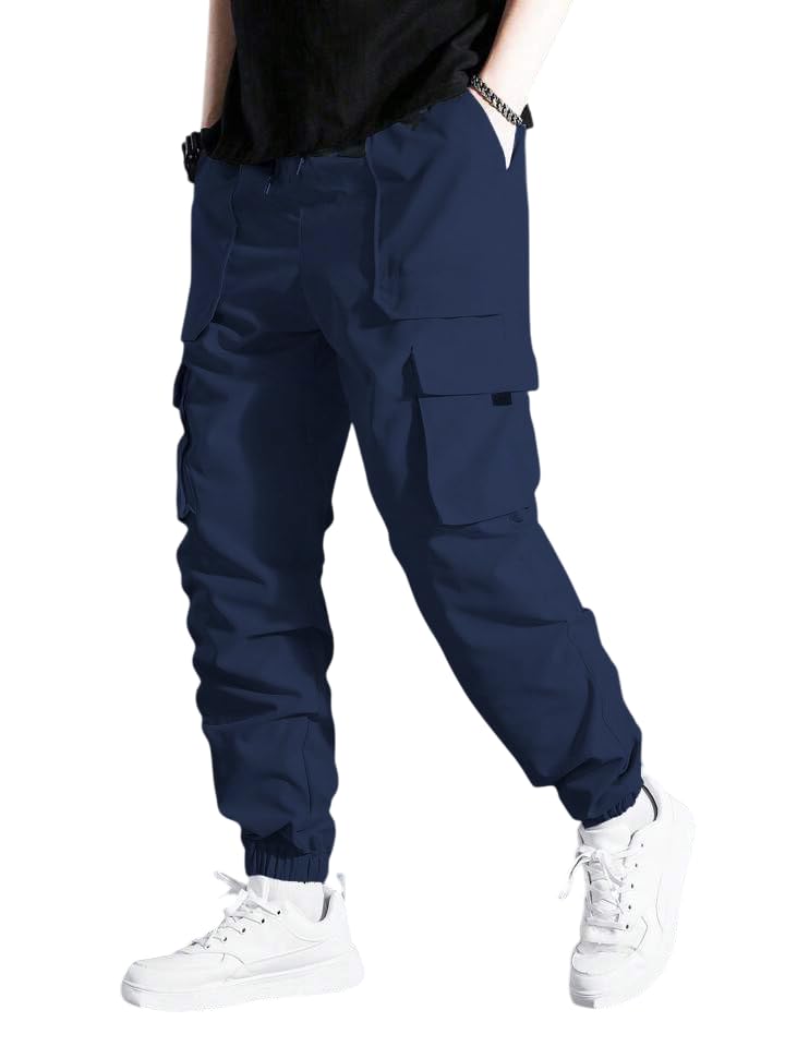 Image of Samfor Polyester Track Pants for Men || Men Track Pants || Men Stylish Track Pant || Cargo Track Pant for Men || Track Pant with Multiple Pockets